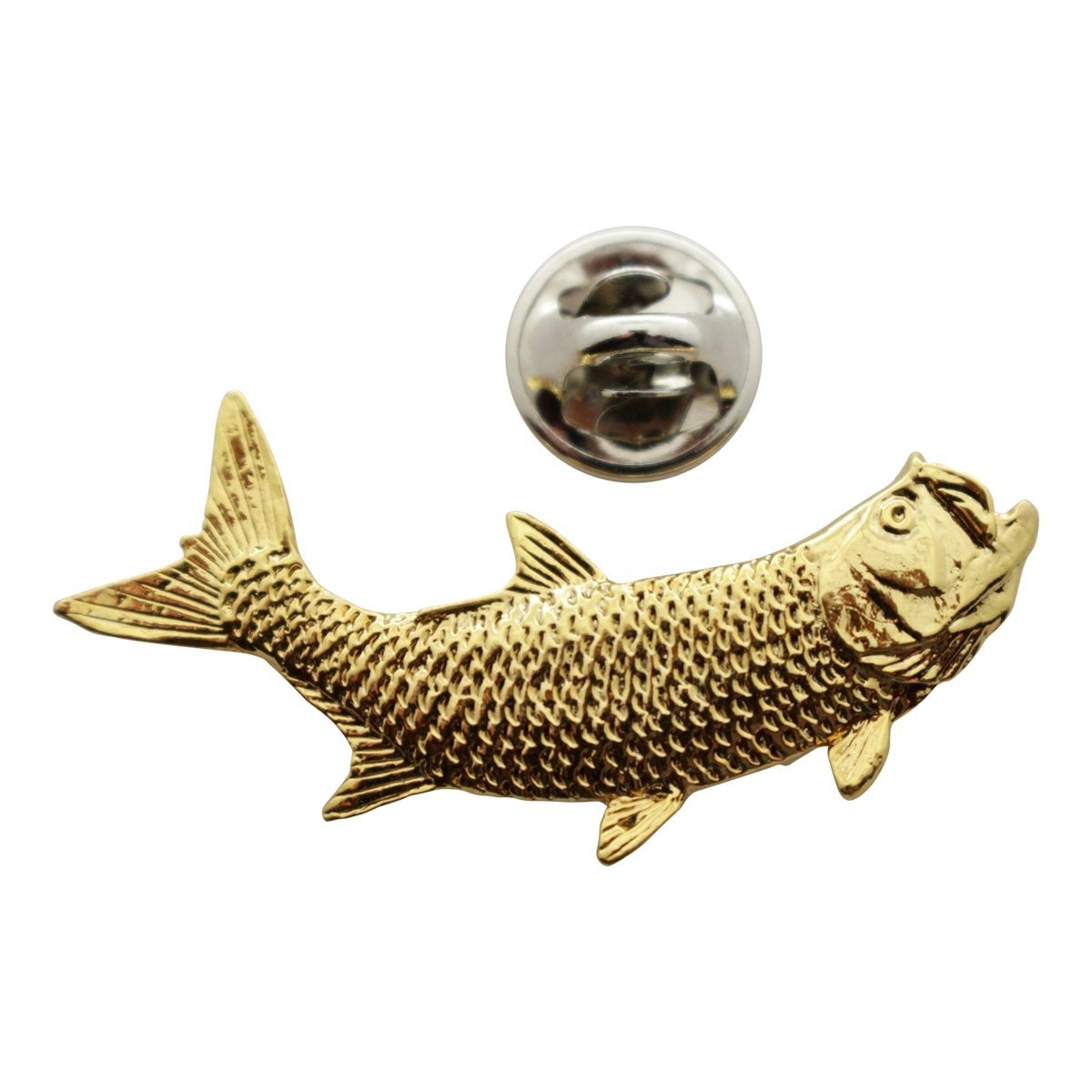 Right Facing Tarpon Fish Pin ~ 24K Gold ~ Lapel Pin ~ Sarah's Treats & Treasures